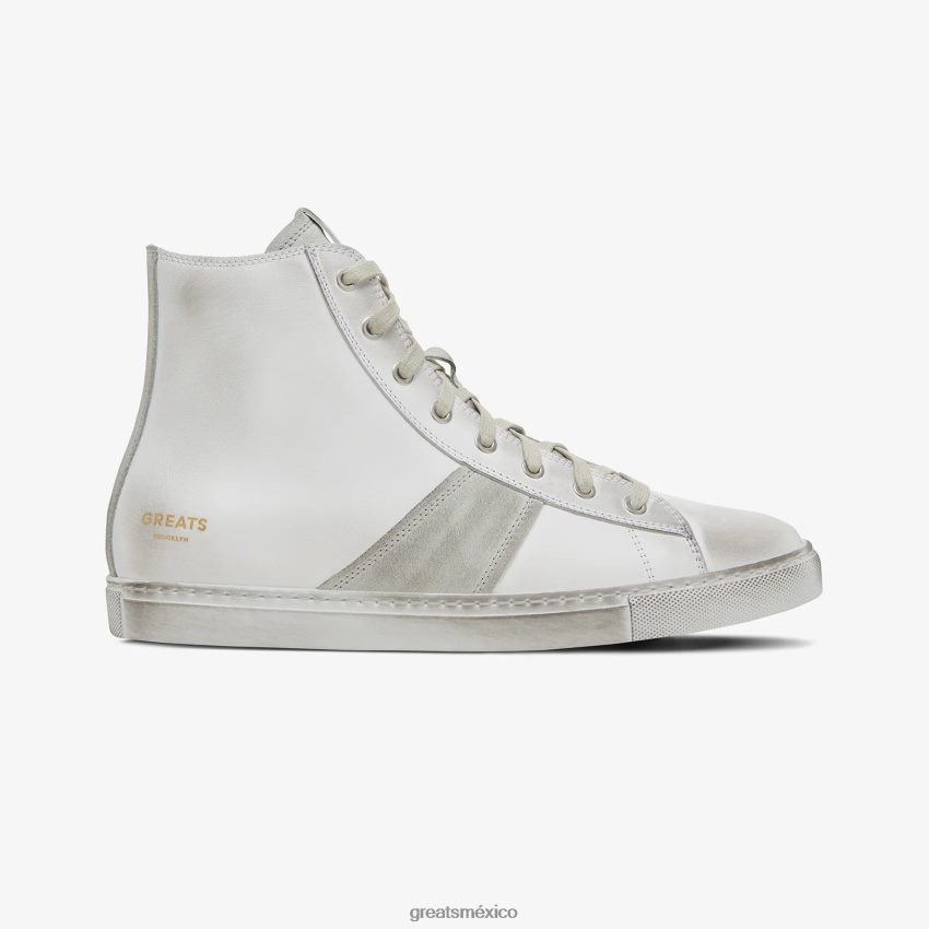 el reinado alto 8H082D109 GREATS blanco zapatos