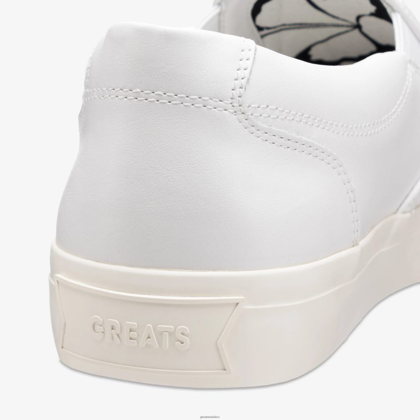 el cuero wooster 8H082D71 GREATS blanco zapatos