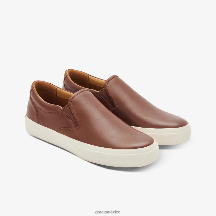 el cuero wooster 8H082D72 GREATS marron oscuro zapatos