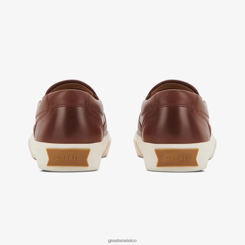 el cuero wooster 8H082D72 GREATS marron oscuro zapatos