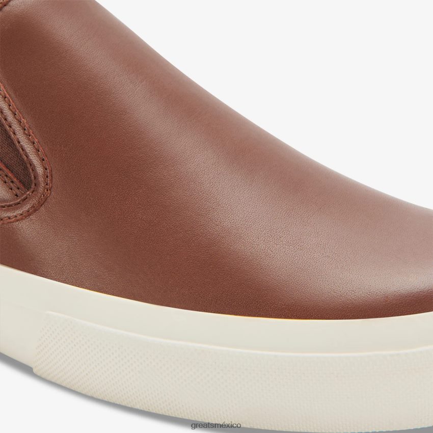 el cuero wooster 8H082D72 GREATS marron oscuro zapatos