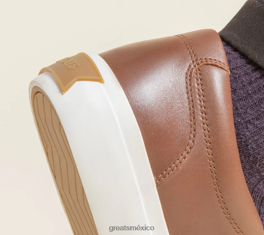 el cuero wooster 8H082D72 GREATS marron oscuro zapatos