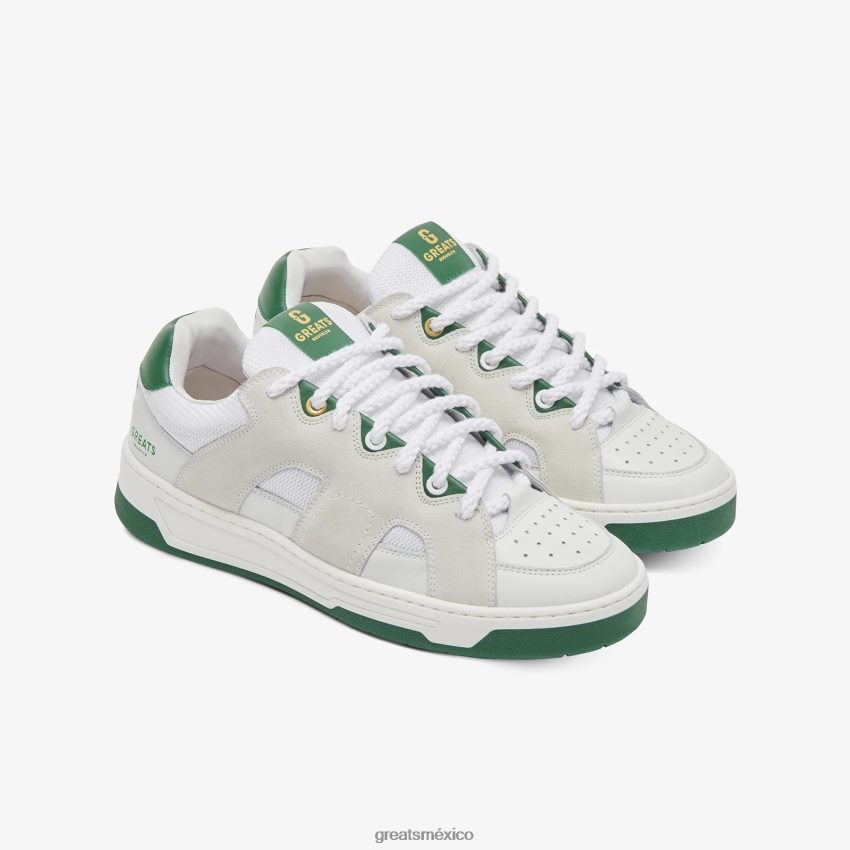 el patín bajo cooper 8H082D47 GREATS blanco verde zapatos