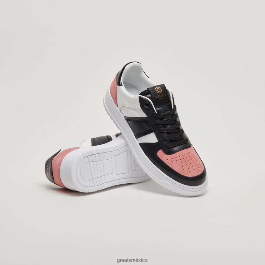 el st. james bajo 8H082D39 GREATS negro rosa zapatos